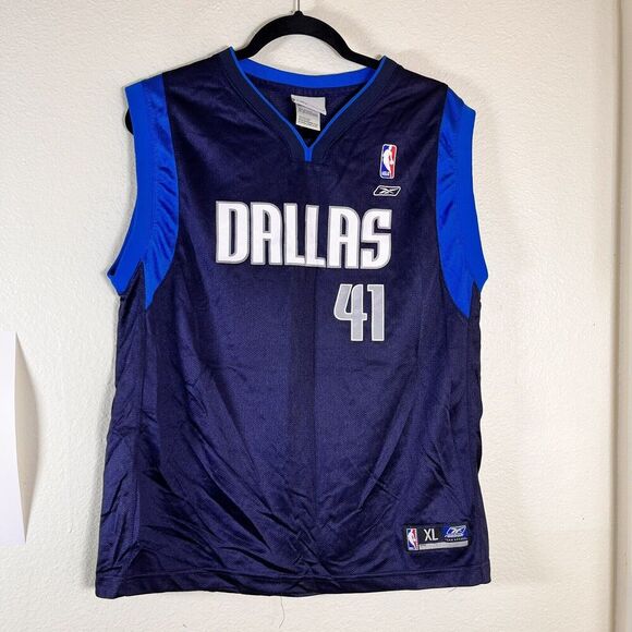 Dirk Nowitzki Jersey Boys Small Reebok NBA Dallas Mavericks Youth XL Vintage - Picture 1 of 5